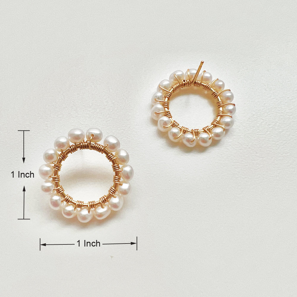 AAA 14K Gold Freshwater Pearl Earring Studs