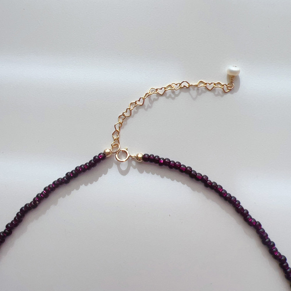 14K Gold Freshwater Pearls and Czech Seed Beads Necklace